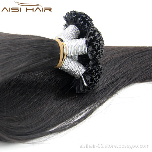 Aisi Hair Hot Sale Top Grade X-Tip Hair Extension Wholesale Natural Black Hair Extensions for Women